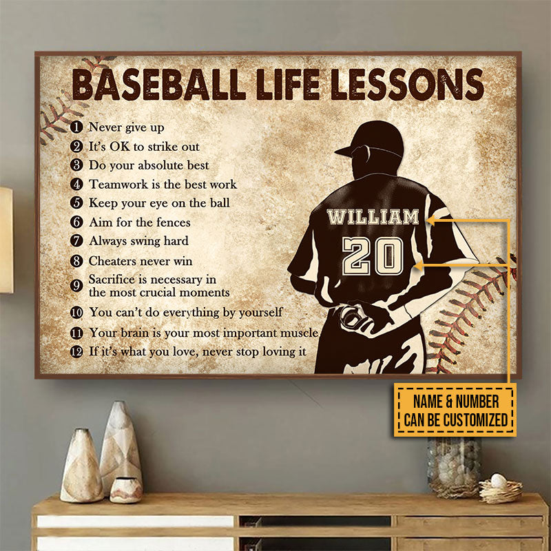 Personalized Baseball Pitcher Life Lessons Custom Poster - Wander Prints™