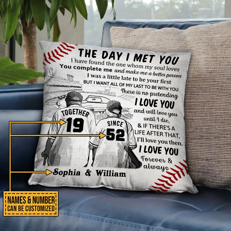 Personalized Baseball The Day I Met Customized Pillow