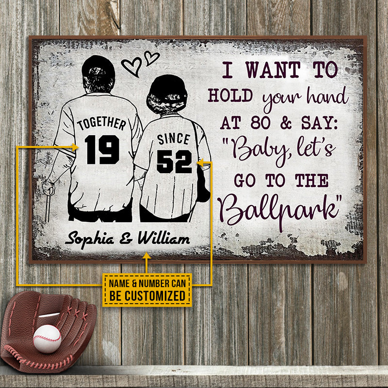 Personalized Baseball Together Since Ballpark Customized Poster