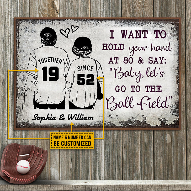 Personalized Baseball Together Since Customized Poster