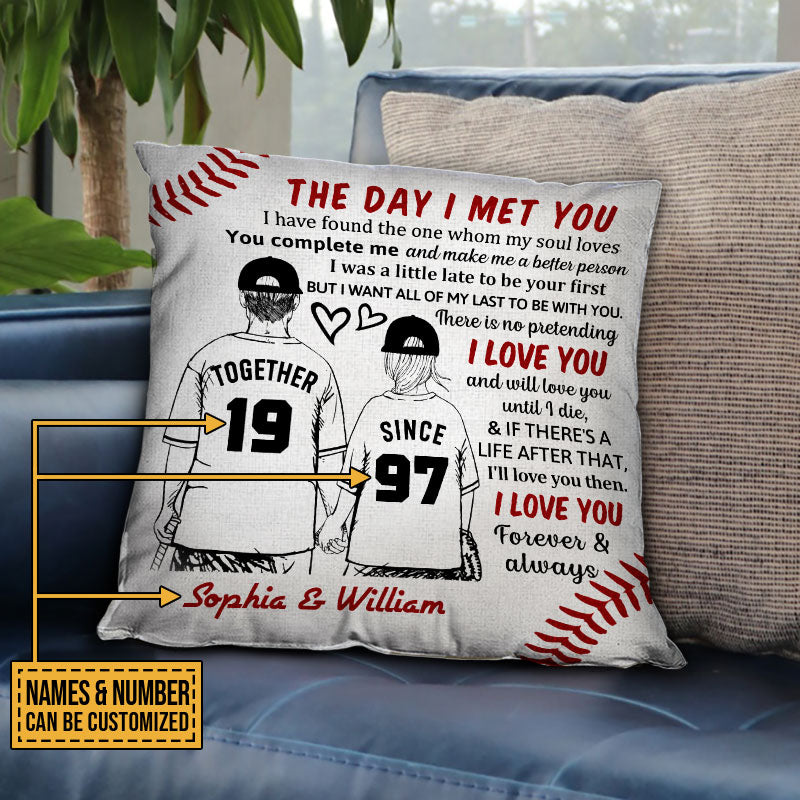Personalized Baseball Together Since Young Customized Pillow