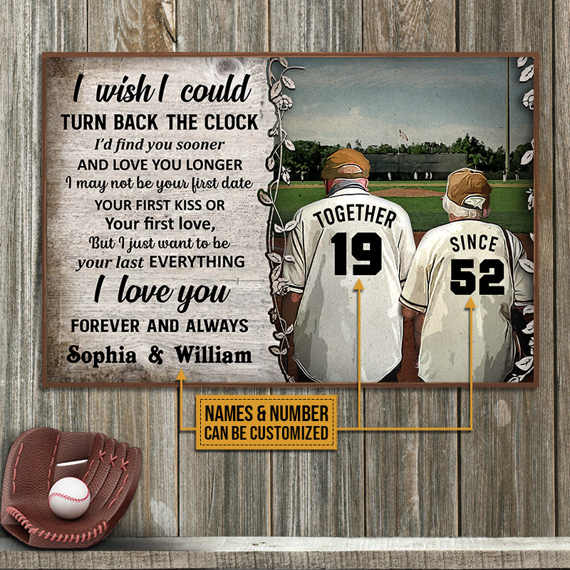 Personalized Baseball Turn Back The Clock Customized Poster - Wander Prints™