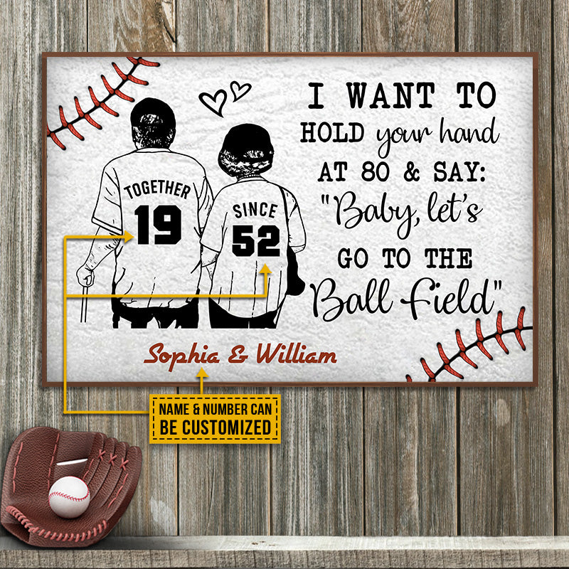 Personalized Baseball White Since Together Customized Poster