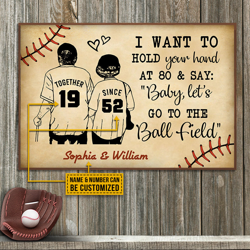 Personalized Baseball Yellow Since Together Customized Poster