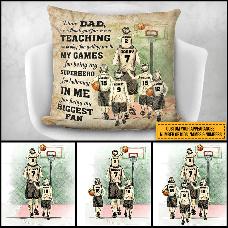 Personalized Basketball Dad And Child Thank You Custom Pillow