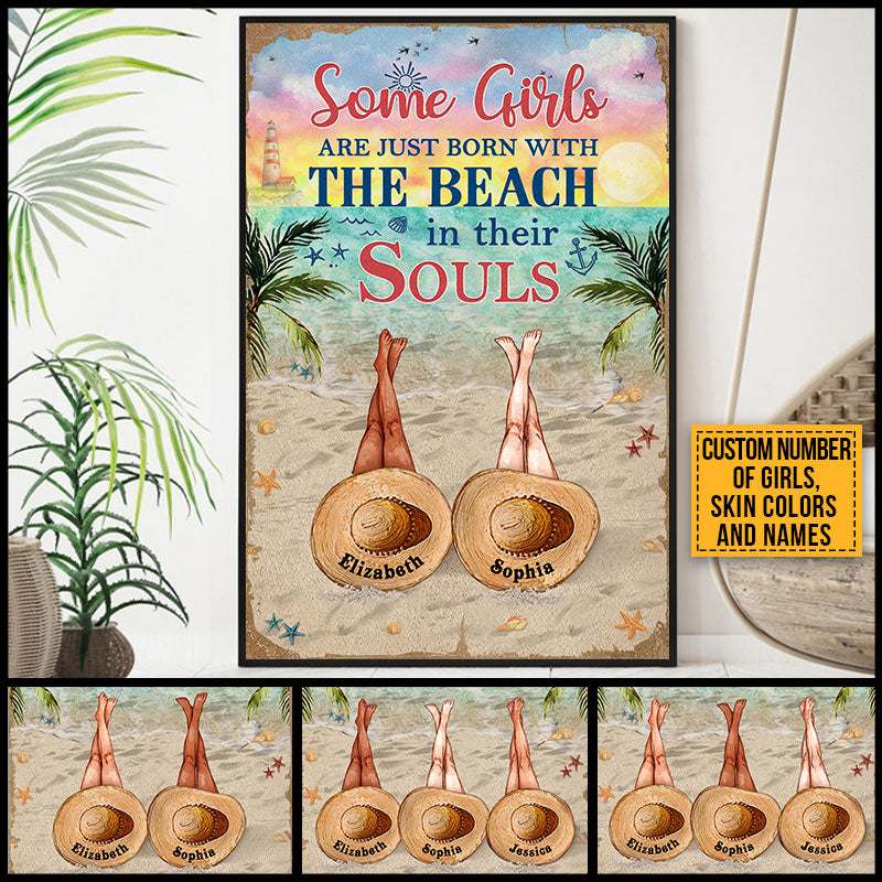 Personalized Beach Bestie Beach In Souls Custom Poster