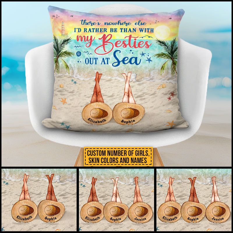 Personalized Beach Bestie Out At Sea Custom Pillow