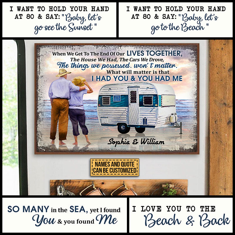 Personalized Beach Camping Couple Custom Poster