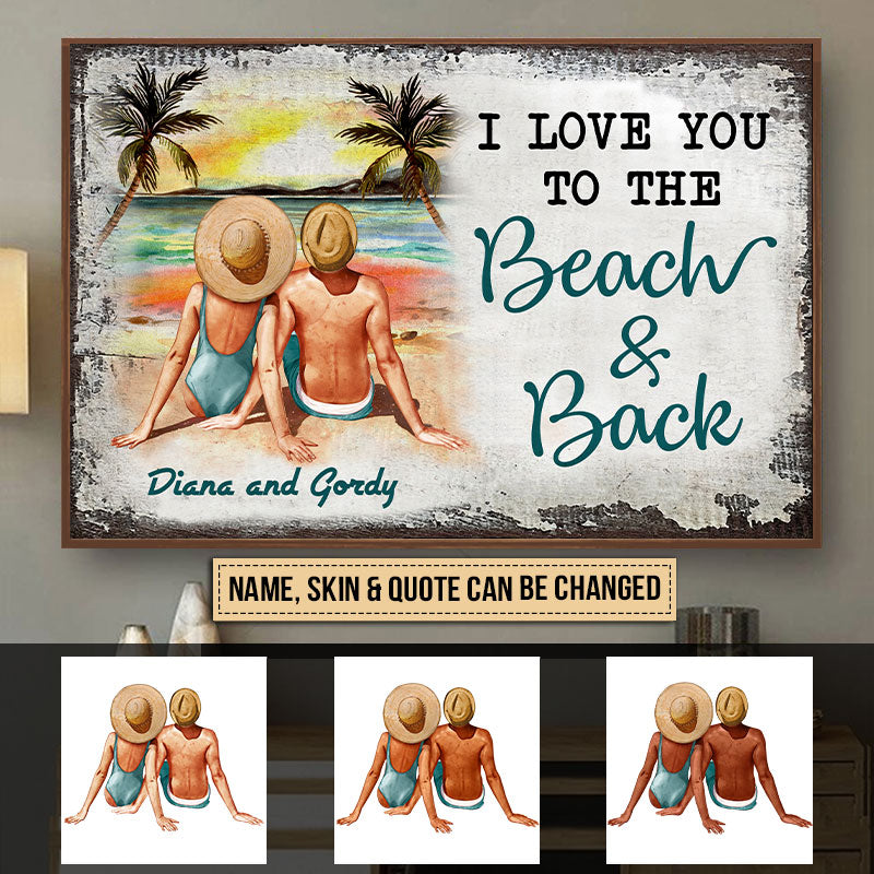 Personalized Beach Couple Customized Poster