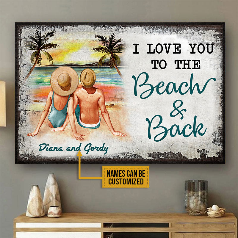 Personalized Beach Couple Love You To The Beach Customized Poster