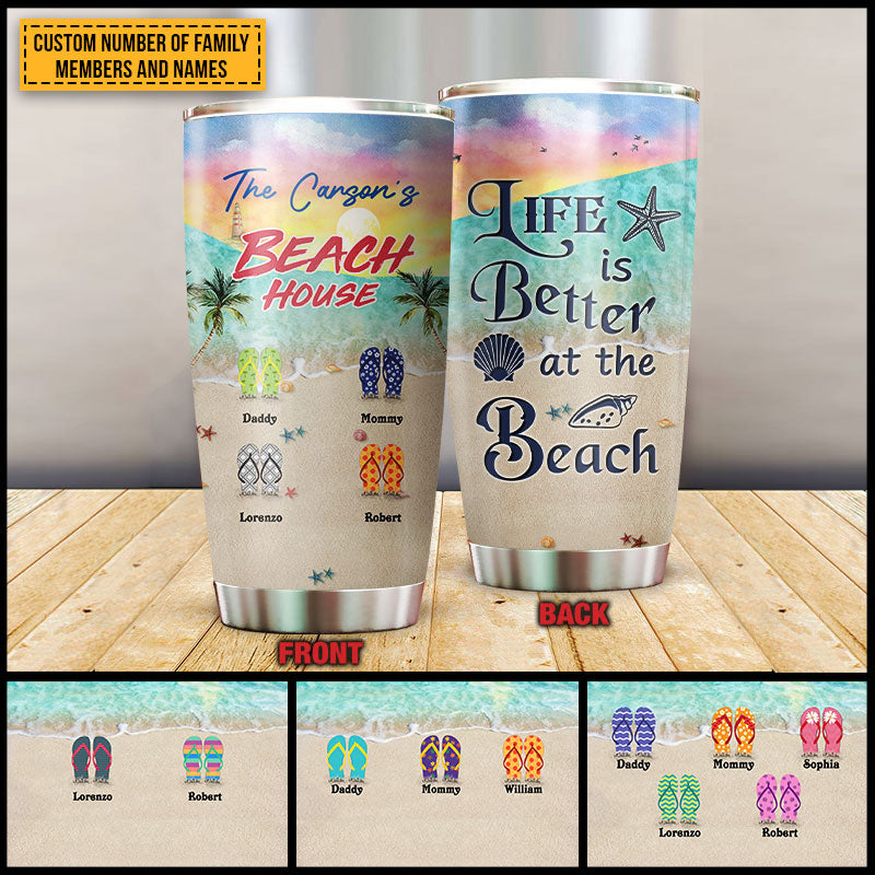 Personalized Beach Family Life Is Better Custom Tumbler