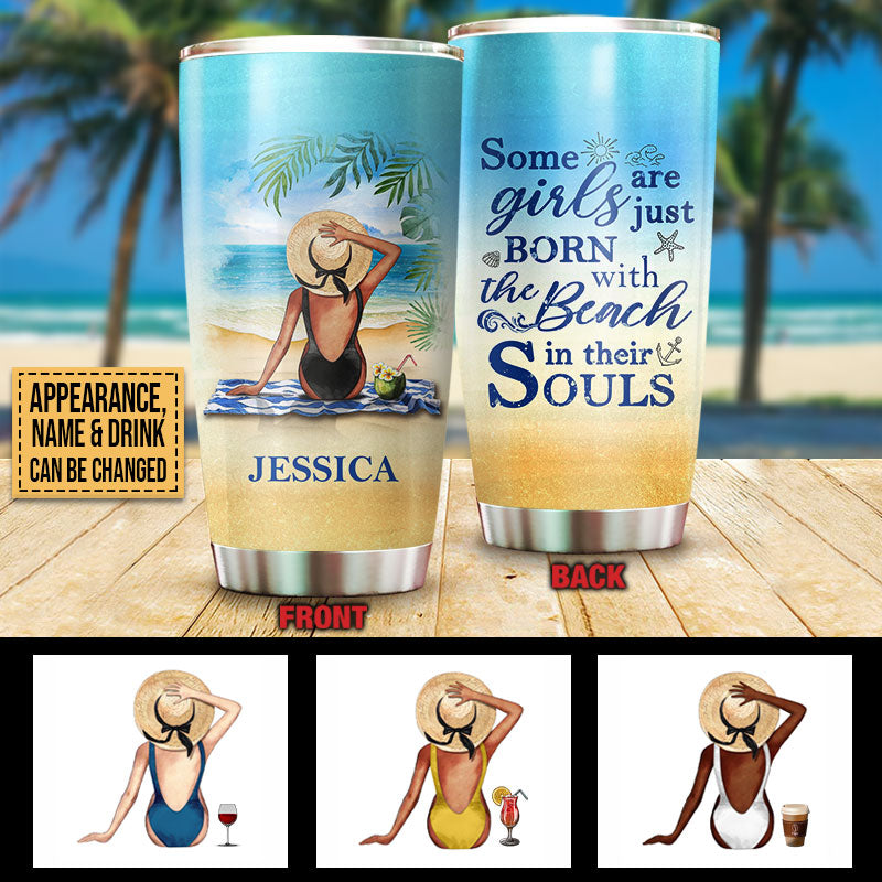 Personalized Beach Girl In Their Souls Custom Tumbler