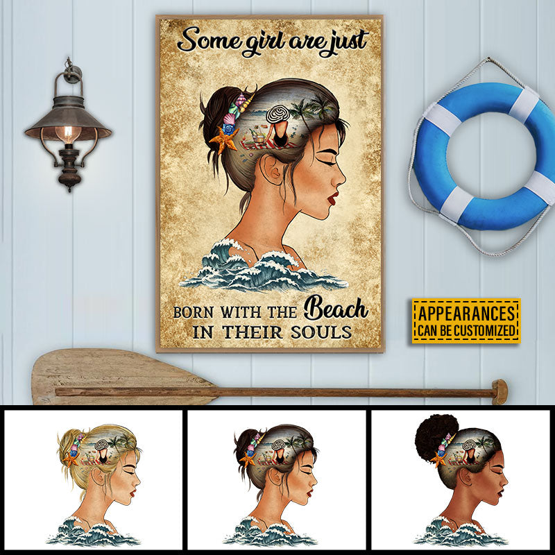 Personalized Beach Girl Just Born With Custom Poster
