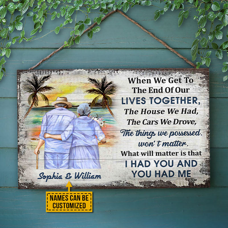 Personalized Beach Old Couple When We Get Custom Wood Rectangle Sign