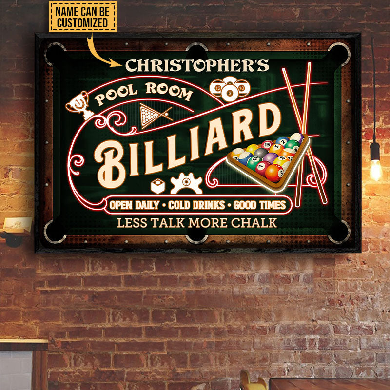 Personalized Billiards Pool Room Cold Drinks Good Times Custom Poster