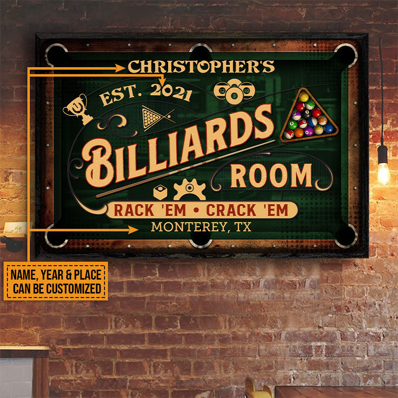 Personalized Billiards Rack 'Em Crack 'Em Custom Poster