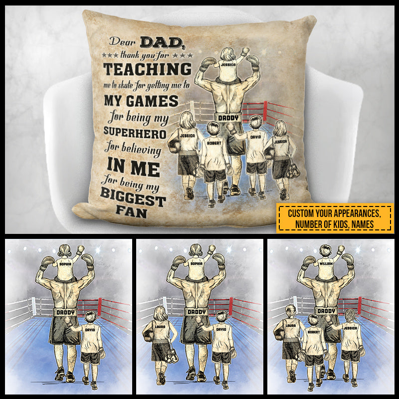 Personalized Boxing Dad And Child Thank You Custom Kids Custom Pillow