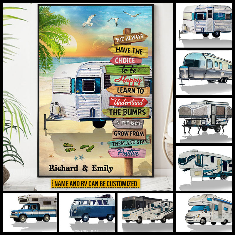 Personalized Camping Beach Route You Always Custom Poster