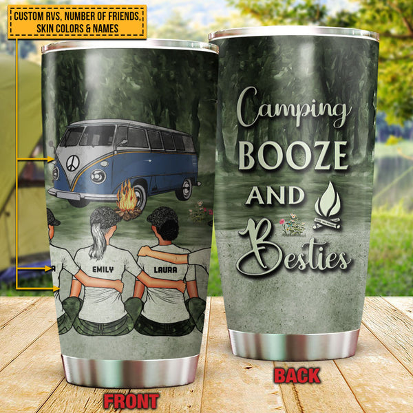 Personalized Camping Bestie Camping Booze Besties Custom Tumbler ...