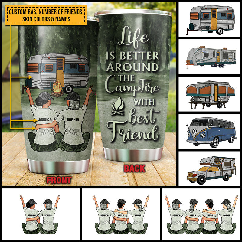 Personalized Camping Bestie Life Is Better Custom Tumbler