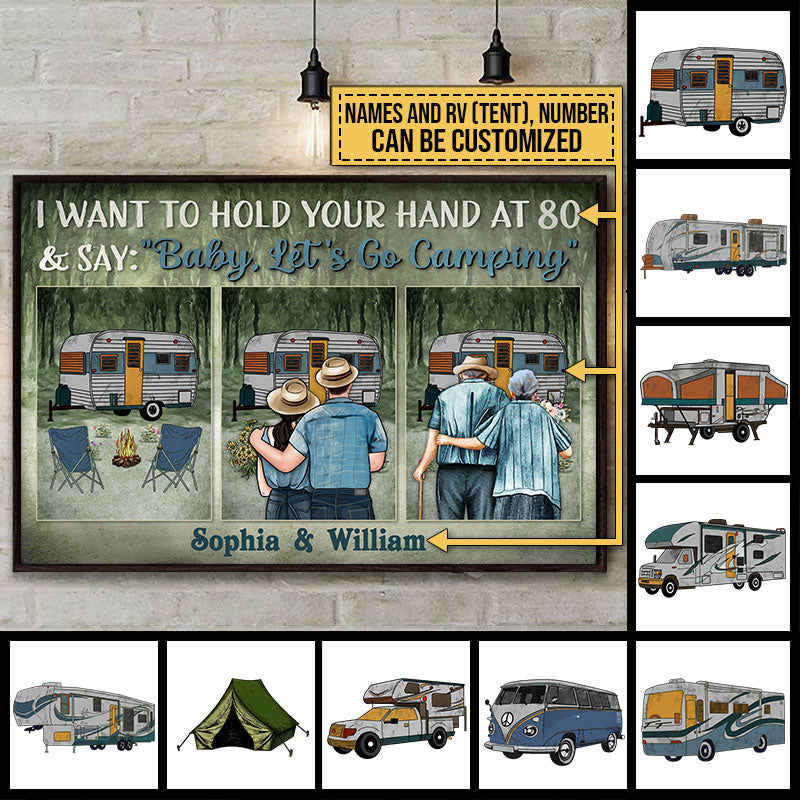 Personalized Camping Couple Let's Go Camping Custom Poster
