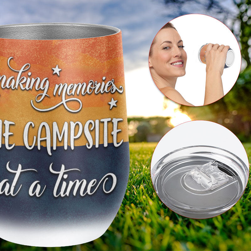 Personalized Couple Camping Tumbler, Making Memories One Campsite