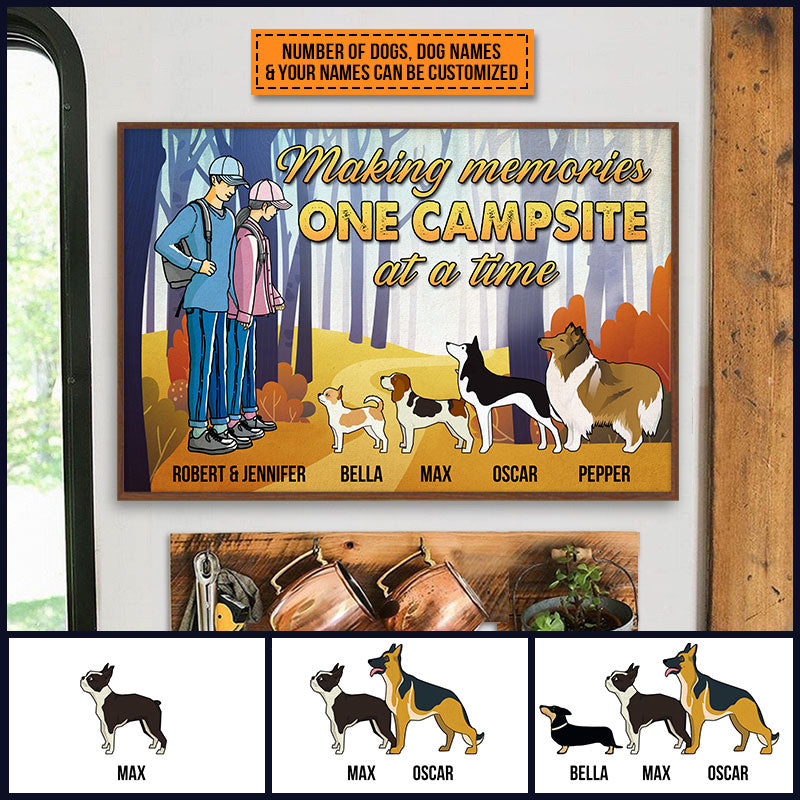 Personalized Camping Couple With Dogs Making Memories Custom Poster