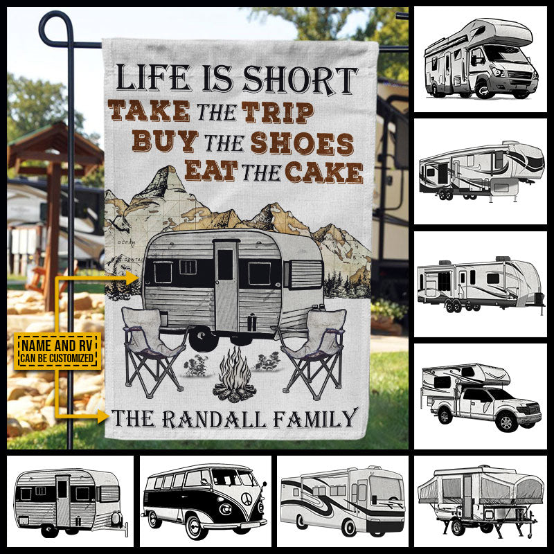 Personalized Camping Life Is Short Custom RV Customized Flag