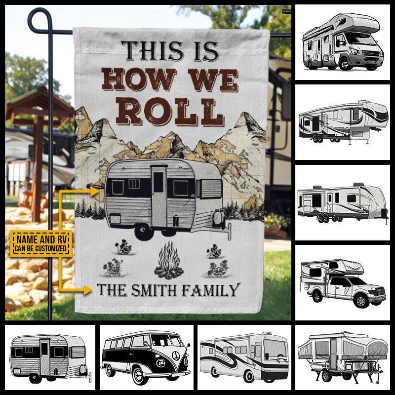 Personalized Camping Map How We Roll Customized Flag