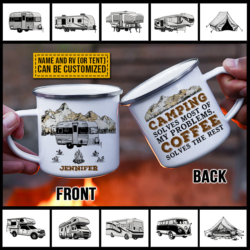 Personalized Camping Solves My Problems Customized Campfire Mug
