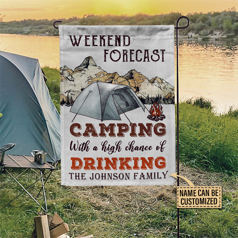 Personalized Camping Weekend Forecast Customized Flag