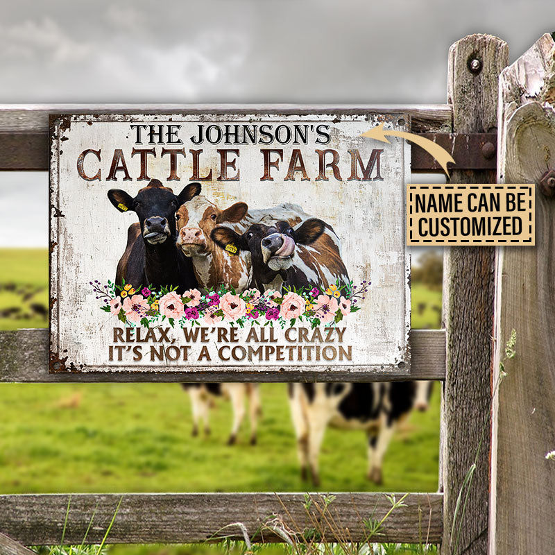 Personalized Cattle Relax Customized Classic Metal Signs