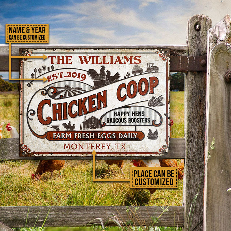 Personalized Chicken Coop Daily Customized Classic Metal Signs