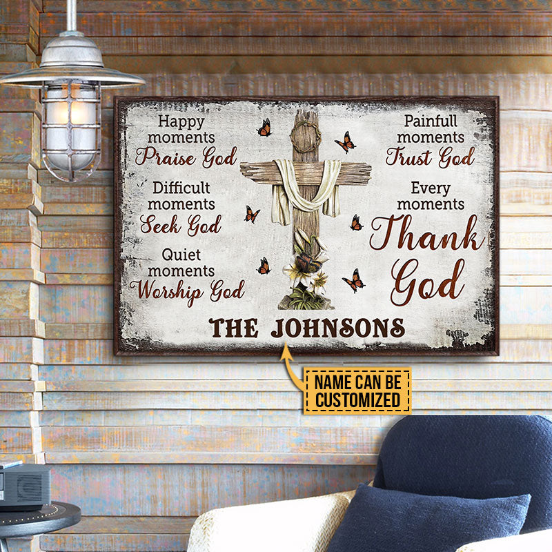 Personalized Christian Cross Happy Moments Custom Poster