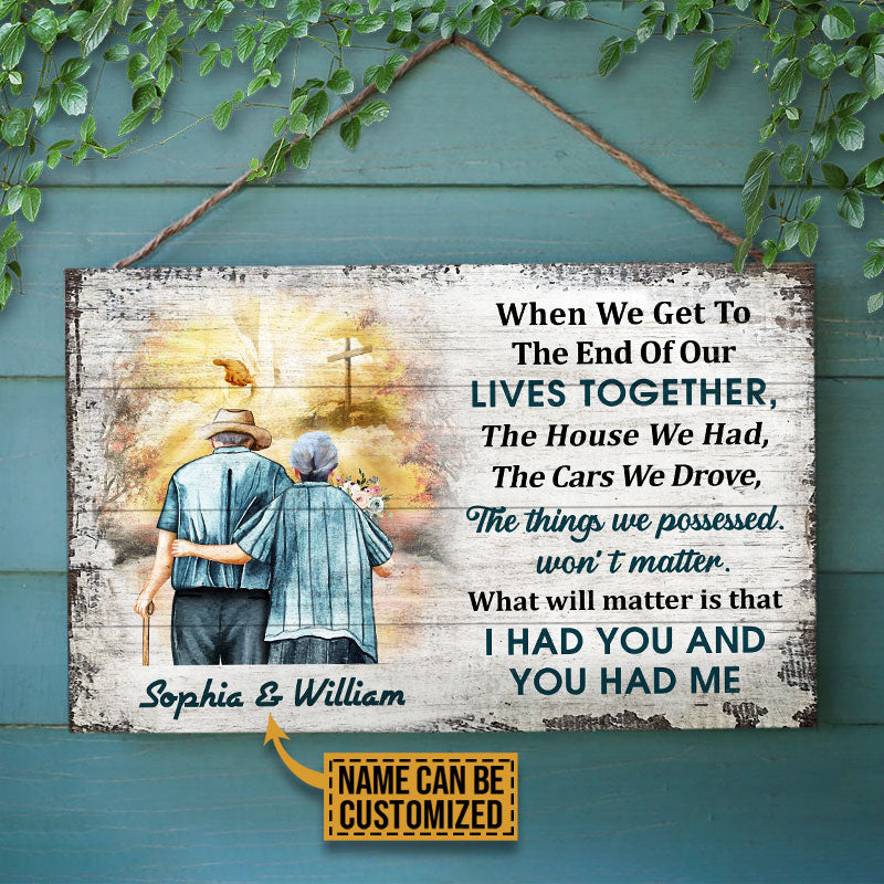 Personalized Christian Old Couple When We Get Custom Wood Rectangle Sign