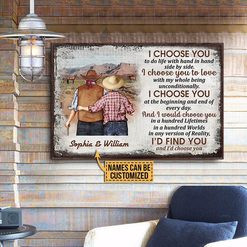Personalized Country Old Couple I Choose You Custom Poster