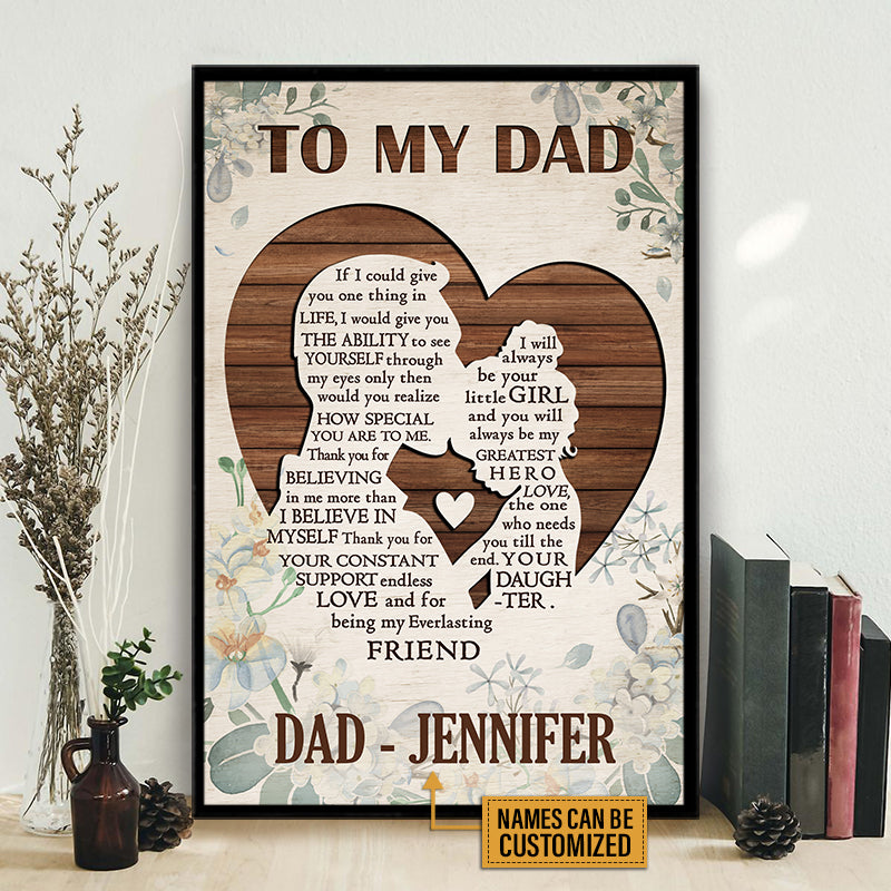 Personalized Dad Gift From Daughter To My Dad Custom Poster