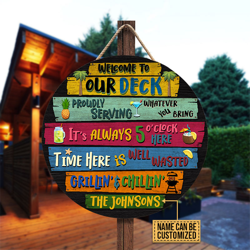 Welcome to Our Deck - Wooden Welcome Sign Tutorial