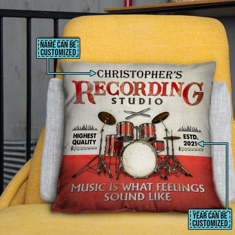 Personalized Drum What Feelings Sound Like Customized Pillow