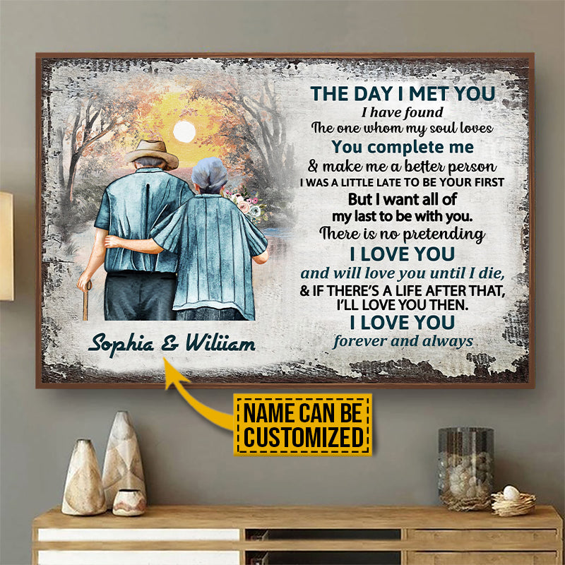 Personalized Family Old Couple The Day I Met Customized Poster