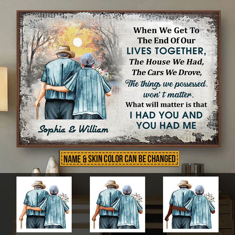 Personalized Family Old Couple When We Get Skin Custom Poster