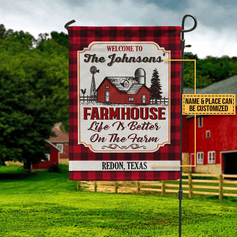 Personalized Farmhouse Better On The Farm Custom Flag