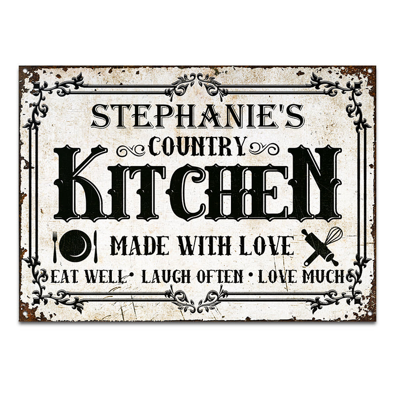 Personalized Kitchen Sign Custom Kitchen Sign Farmhouse Kitchen