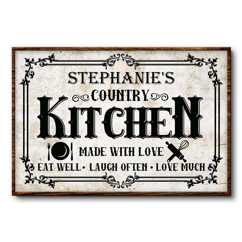 Personalized Farmhouse Country Kitchen Made With Love Custom Poster