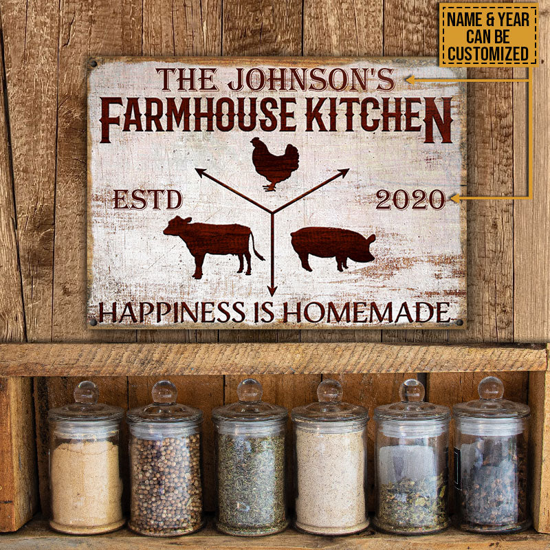 Personalized Farmhouse Kitchen Customized Classic Metal Signs