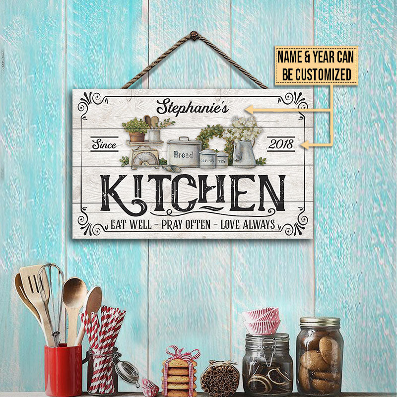 Custom Kitchen Sign Personalized Name & Established Date 