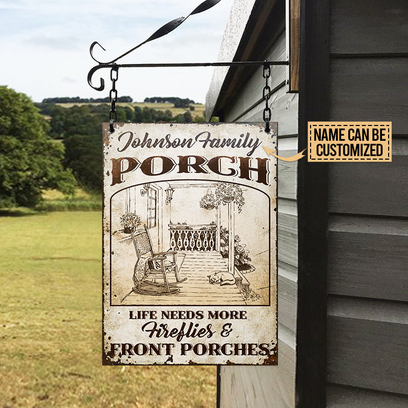 Personalized Farmhouse Porch Firefly & Front Porch Customized Classic Metal Signs