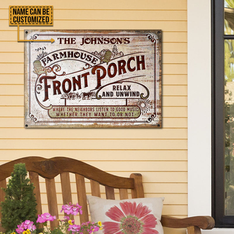 Personalized Farmhouse Porch Good Music Customized Classic Metal Signs - Wander  Prints™