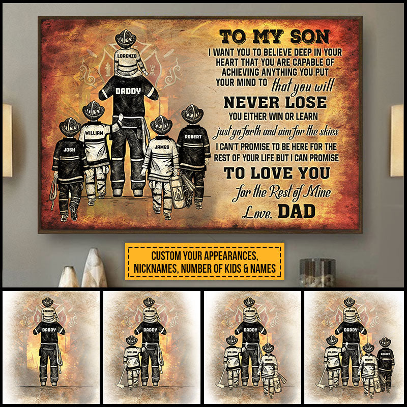 Personalized Firefighter Dad And Child Never Lose Custom Tumbler - Wander  Prints™