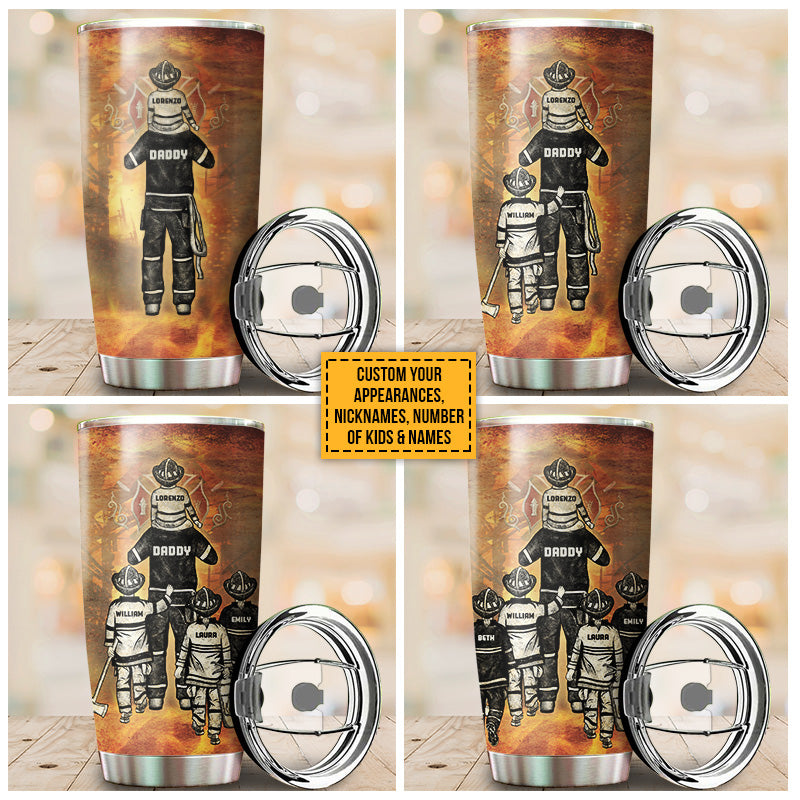 Personalized Firefighter Dad And Child Never Lose Custom Tumbler - Wander  Prints™